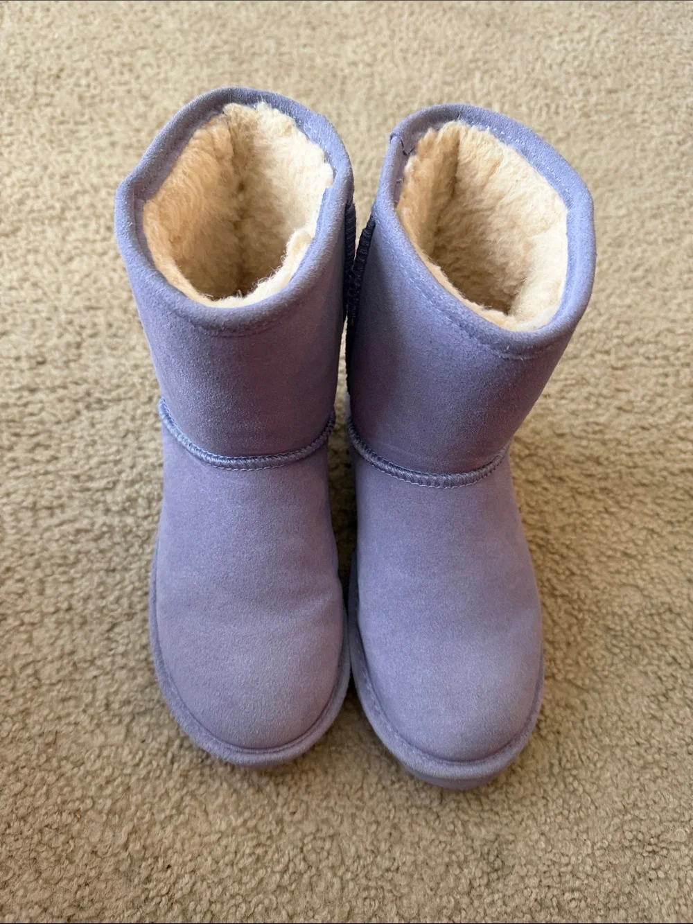 BearPaw Kids Plush-Lined Short Boots in Lavender